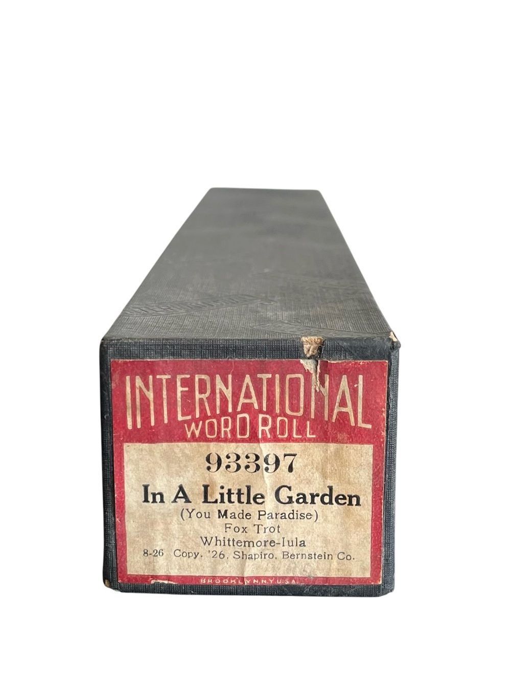 International Word Roll Piano Player In A Little Garden 93397 Antique 1926